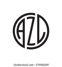initial three letter logo circle black