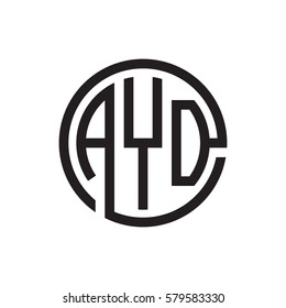 initial three letter logo circle black
