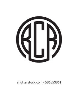 initial three letter logo circle black