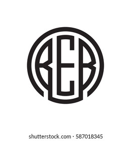 initial three letter logo circle black