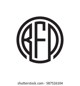 initial three letter logo circle black