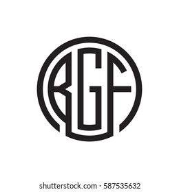 initial three letter logo circle black