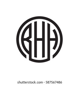 initial three letter logo circle black