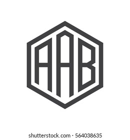 initial three letter logo hexagon