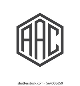 initial three letter logo hexagon
