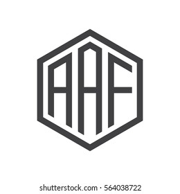 initial three letter logo hexagon