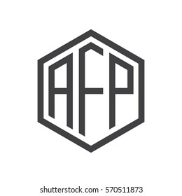 initial three letter logo hexagon black