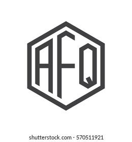 initial three letter logo hexagon black