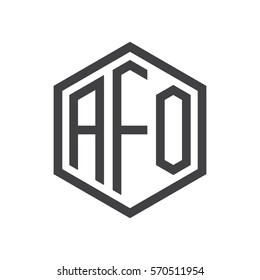 initial three letter logo hexagon black