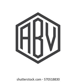 initial three letter logo hexagon black
