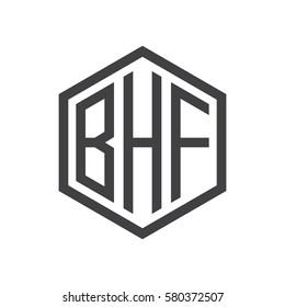 initial three letter logo hexagon black