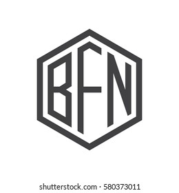 initial three letter logo hexagon black