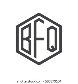 initial three letter logo hexagon black