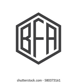 initial three letter logo hexagon black