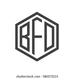 initial three letter logo hexagon black