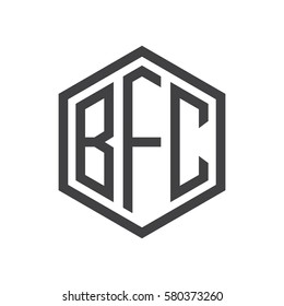initial three letter logo hexagon black