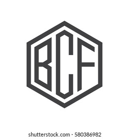 initial three letter logo hexagon black
