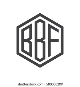 initial three letter logo hexagon black