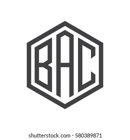 initial three letter logo hexagon black