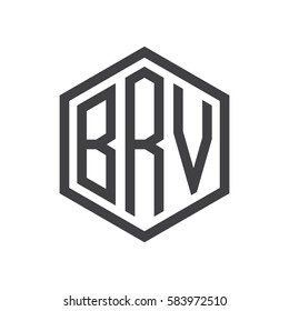 initial three letter logo hexagon black