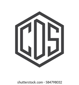 initial three letter logo hexagon black