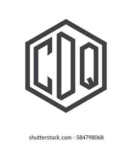 initial three letter logo hexagon black