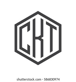 initial three letter logo hexagon black