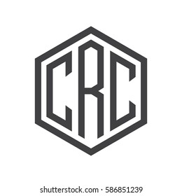 initial three letter logo hexagon black