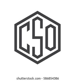 initial three letter logo hexagon black
