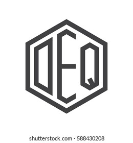 initial three letter logo hexagon black