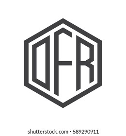 initial three letter logo hexagon black