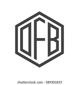 initial three letter logo hexagon black