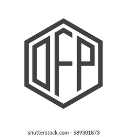 initial three letter logo hexagon black