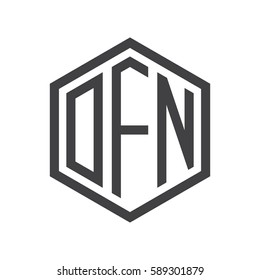 initial three letter logo hexagon black