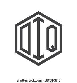 initial three letter logo hexagon black