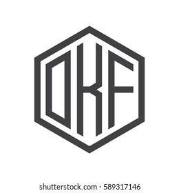 initial three letter logo hexagon black