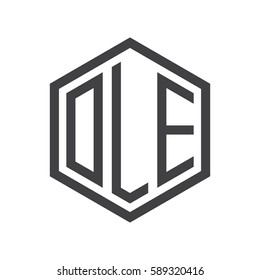 initial three letter logo hexagon black