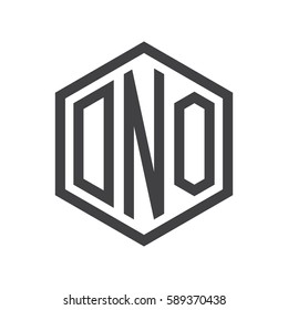 initial three letter logo hexagon black