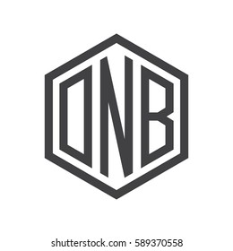 initial three letter logo hexagon black