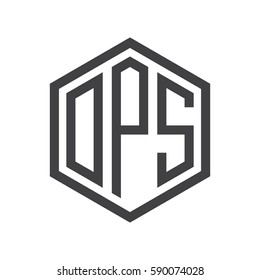 initial three letter logo hexagon black