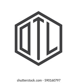initial three letter logo hexagon black