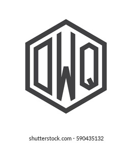 initial three letter logo hexagon black
