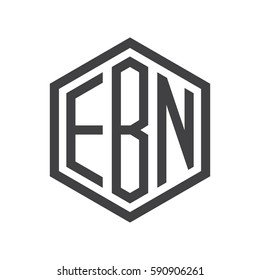 initial three letter logo hexagon black