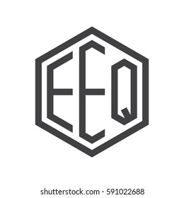 initial three letter logo hexagon black