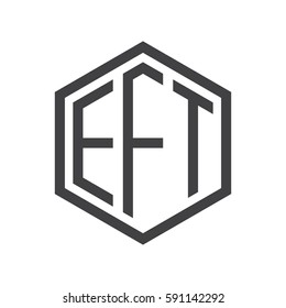initial three letter logo hexagon black