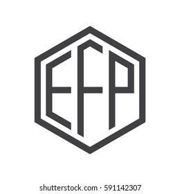 initial three letter logo hexagon black