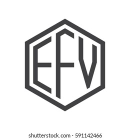 initial three letter logo hexagon black