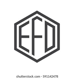 initial three letter logo hexagon black