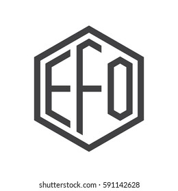 initial three letter logo hexagon black