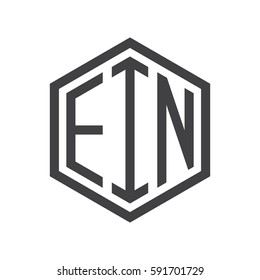 initial three letter logo hexagon black